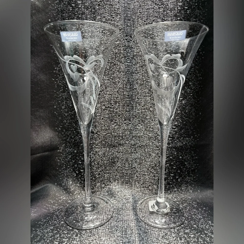 Waterford Crystal Celebration Toasting Flutes Marquis Pattern-Set of 2
